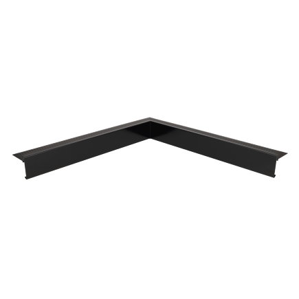 Roval binnenhoek voor daktrim, type Standaard, aluminium, 60x45 mm, 500x500 mm, zwart, RAL 9005 