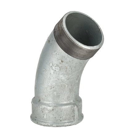 Bocht 45°, gegalvaniseerd, binnendraad x buitendraad, nr. 40, ½" 