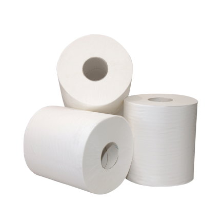 Poetspapier, Euro Midi, recycled wit 1-laags, 300 m x 19 cm, pak à 6 rollen 