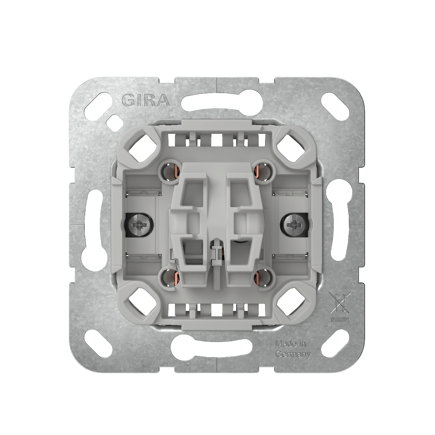 Gira tastschakelaar, inbouw, 230 V, 10 A, zonder wip, kruisschakelaar, met bevestigingsklauwen 