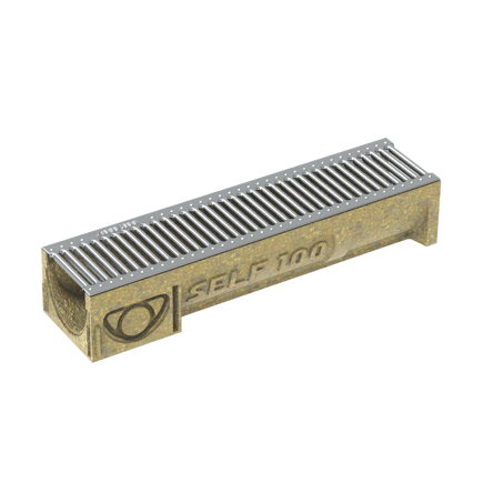 Anrin lijngoot, type SELF-100 Smart, polymeerbeton, incl. rvs sleufrooster, A15, 50 x 12,2 x 9,6 cm 