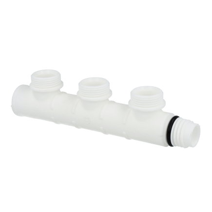 Henco Full Flow Manifold verdeler, pvdf, binnendraad x buitendraad, type VSKEK, 3 groepen, &frac34;" 