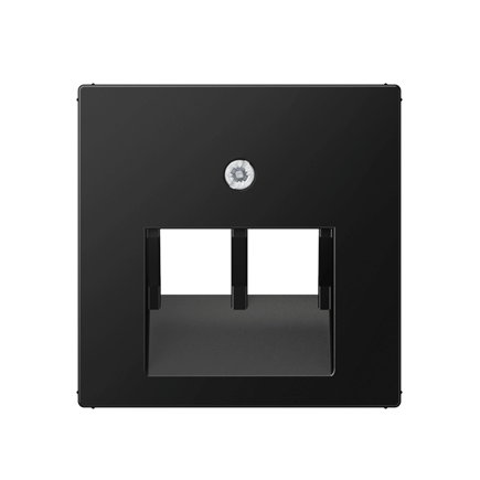 Jung afdekplaat, A range, voor Modular Jack, 2-voudig, mat zwart 