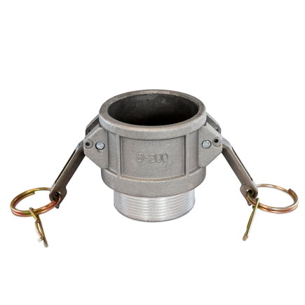 Camlock Schnellkupplung, V-Teil x Außengewinde, Aluminium, Typ B, ND 65 mm, d = 2½" 