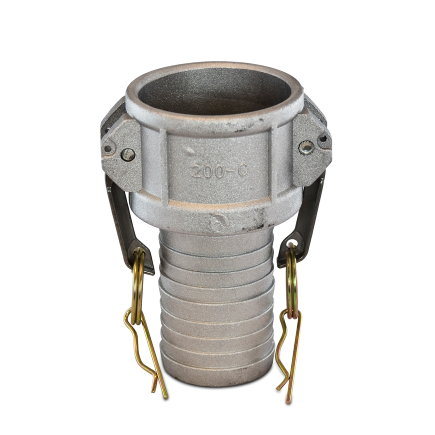 Camlock Schnellkupplung, V-Teil x Schlauchtülle, Aluminium, Typ C, ND 65 mm, d = 2½" 