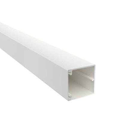 OBO kabelgoot met deksel en bodemperforatie, type WDK 60060, l = 2 m, 60 x 60 mm, wit