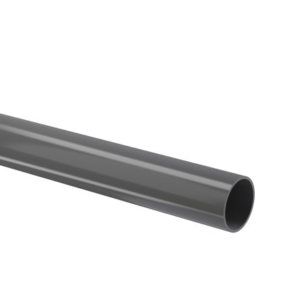 Omniplast drukbuis met gladde einden, pvc, donkergrijs, RAL 7011, 63 x 4,7 mm, 16 bar, l = 1,5m,Kiwa 