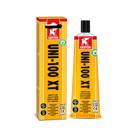 Griffon Hart-PVC-Kleber, Uni-100 XT, Tube à 125 ml 