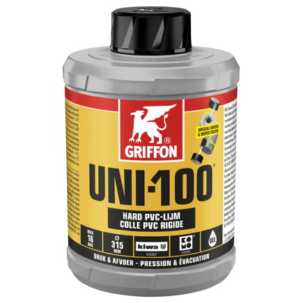 Griffon Hart-PVC-Kleber, Uni-100, Dose à 1000 ml 