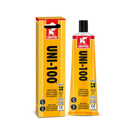 Griffon Hart-PVC-Kleber, Uni-100, Tube à 125 ml 
