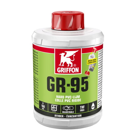 Griffon Hart-PVC-Kleber, GR-95, Deckel mit Pinsel, Dose à 1 Liter 