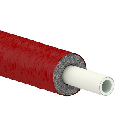 TECEflex meerlagenbuis, geïsoleerd, rood, 9 mm isolatie, 16 mm, l = 75 m 