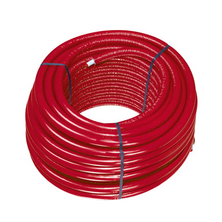 Uponor buis, Uni Pipe Plus, geïsoleerd, rood, ISO 6 mm, Kiwa, WLS 040, 16 x 2 mm, l = 75 m 