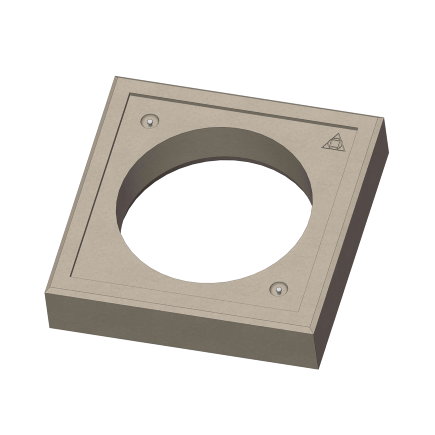 Fundatieplaat, beton, voor kunststof schacht, 900 x 900 mm, d = 650 mm, h = 200 mm 