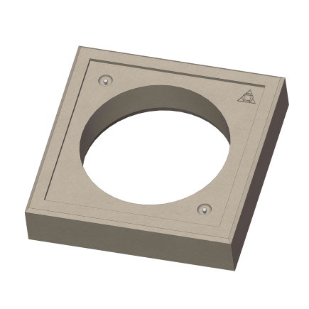 Fundatieplaat, beton, voor kunststof schacht, 900 x 900 mm, d = 680 mm, h = 200 mm 