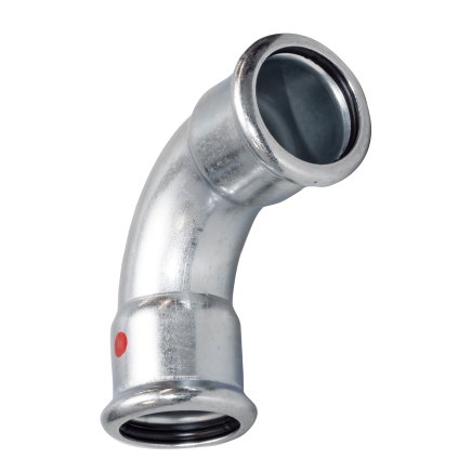 Sanha bocht 90°, type Therm, staal, 2x pers, epdm, 22 mm 