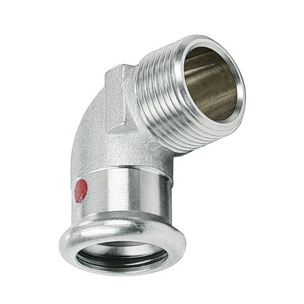 Sanha draad knie 90°, type Therm, staal, buitendraad x pers, epdm, ¾" x 22 mm 