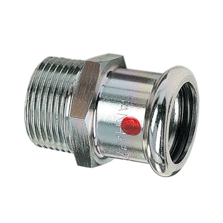 Sanha draad koppeling, type Therm, staal, buitendraad x pers, epdm, ¾" x 22 mm 