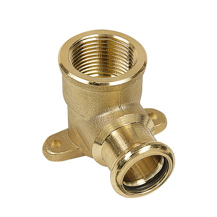 Sanha muurplaat, type Purapress, brons, binnendraad x pers, epdm, Kiwa, ¾" x 22 mm 