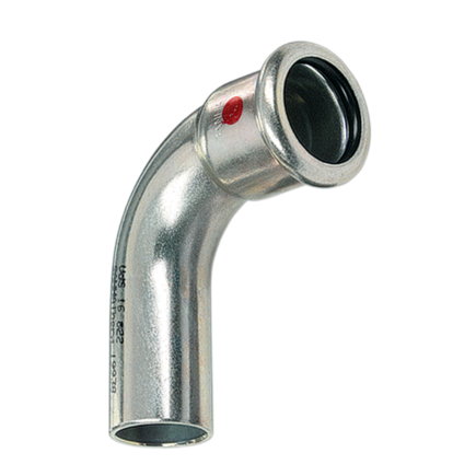 Sanha overgangs bocht 90°, type Therm, staal, spie x pers, epdm, 22 mm 