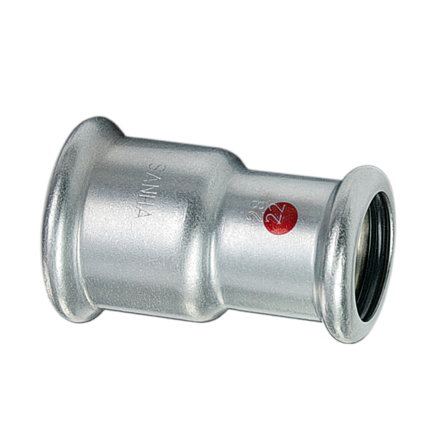 Sanha verloop koppeling, type Therm, staal, 2x pers, epdm, 22 x 15 mm 