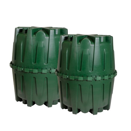 Garantia Herkules regenwatertank, 3200 liter, Ø 135 cm, h = 273 cm, ondergronds, set à 2 stuks 