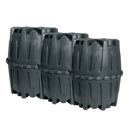 Garantia Herkules regenwatertank, 4800 liter, Ø 135 cm, h = 413,5 cm, ondergronds, set à 3 stuks 