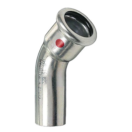 Sanha Therm bocht 45°, staal, spie x pers, 28 mm 