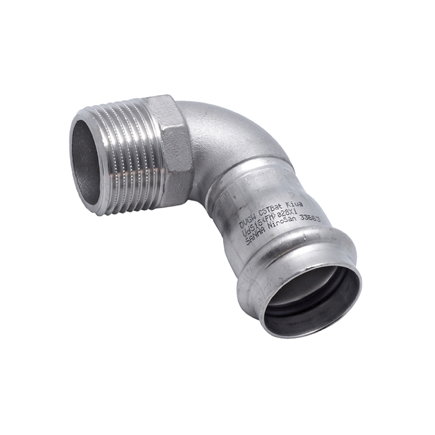 Sanha NiroTherm draad knie 90°, buitendraad x pers, ½" x 15 mm