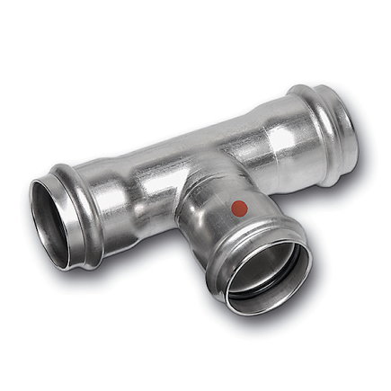 Sanha NiroTherm T-stuk 90°, 3x pers, 15 x 15 x 15 mm