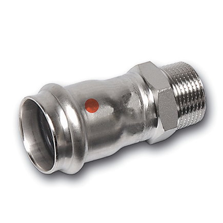 Sanha NiroTherm draad koppeling, pers x buitendraad, 15 mm x ¾"