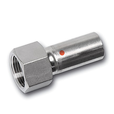 Sanha NiroTherm schroef koppeling met wartel, spie x binnendraad, 15 mm x ½"