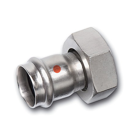 Sanha NiroTherm 2-delige draad koppeling, pers x binnendraad, 15 mm x ¾"