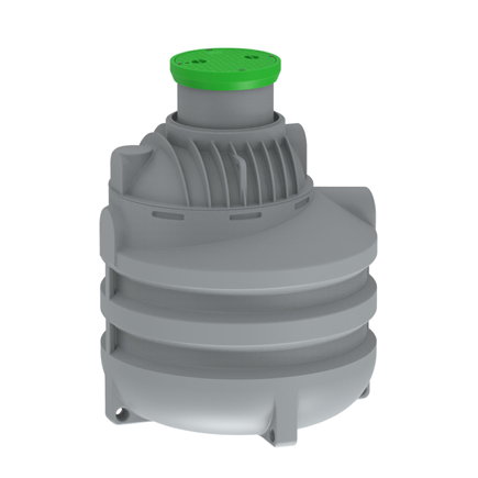 Regenwatertank, pe, 3.200 liter, 180 x 195-225 cm verticaal, incl. deksel, ondergronds / bovengronds