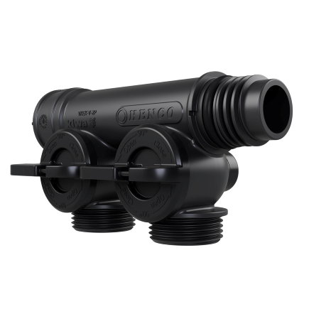 Henco Pro-Flow Manifold verdeler, 2x euroconus, zwart 