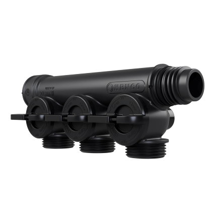 Henco Pro-Flow Manifold verdeler, 3x euroconus, zwart 