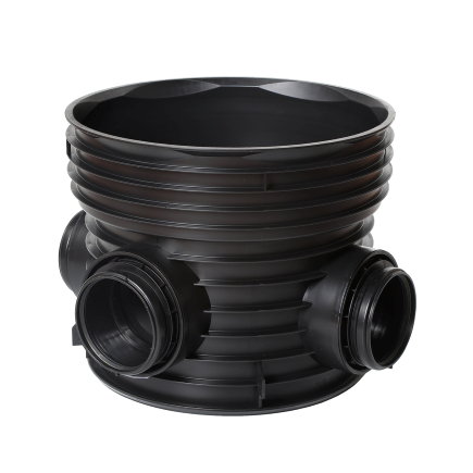 Wavin Tegra 600LC inspectieput, 4x manchet, pp, exclusief deksel, kruis, 4x 250 mm, gelijke spruit 