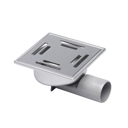 Aquaberg Blücher Compact afvoerput, rvs, oa/za, 147x147mm, 50mm, reukslot 30mm, zonder vergrendeling