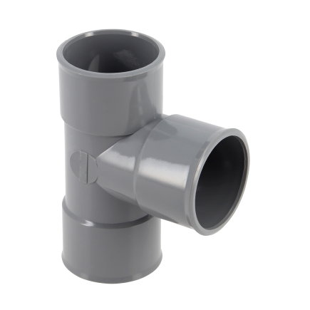 Nicoll T-stuk 88&deg;, pvc, 3x inwendig lijm, grijs, KOMO, 40 mm 