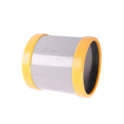 Wavin Wafix overschuifmof, pvc, 2x manchet, grijs, KOMO, SN8, 125 mm 