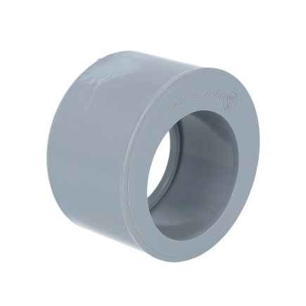 Nicoll verloopring, pvc, excentrisch, uitwendig x inwendig lijm, grijs, KOMO, 75 x 50 mm 