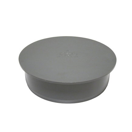 Wavin eindkap, pvc, 1x inwendig lijm, grijs, KOMO, SN4, 125 mm 
