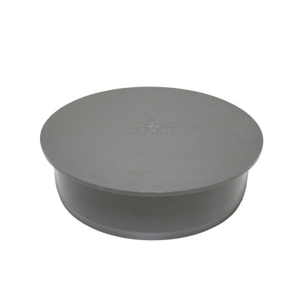 Wavin eindkap, pvc, 1x inwendig lijm, grijs, SN4, 160 mm 