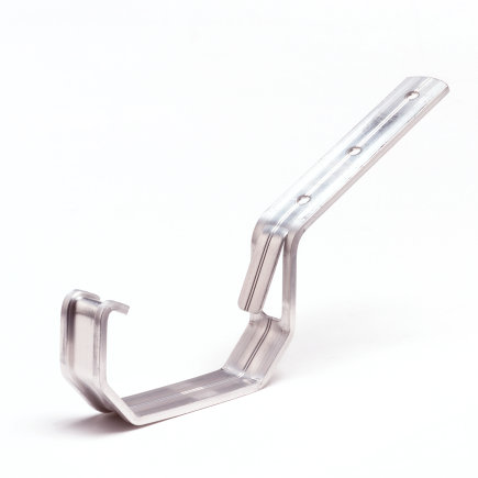 S-lon Rinnenhalter für Mini-Kastenrinne, Aluminium, Nr. 3, 95 mm, grau, auf 45° gebogen 