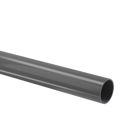 PVC-Druckrohr mit glatten Enden, dunkelgrau, RAL 7011, 16 x 1,5 mm, 16 bar, L = 4 m, Kiwa 