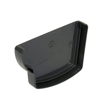Nicoll Techtan Ovation Endstück für Rinnenauslauf, PVC, links, anthrazit, RAL 7016, 125 mm