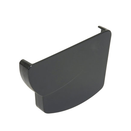 Nicoll Techtan Ovation Endstück für Rinnenauslauf, PVC, rechts, anthrazit, RAL 7016, 125 mm