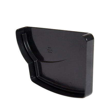 Nicoll Techtan Ovation Endst&uuml;ck f&uuml;r Rinnenauslauf, PVC, links, schwarz, RAL 9011, 170 mm 