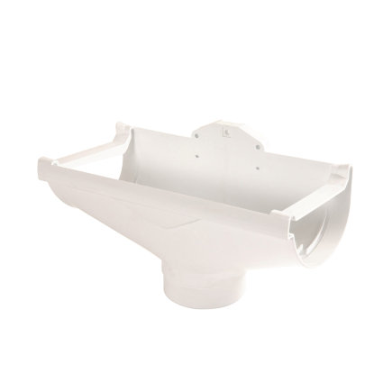 Nicoll Techtan Vodalis gootuitloop voor mastgoot, pvc, centraal, wit, 140 mm, uitloop 100 mm 