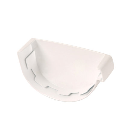 Nicoll Techtan Vodalis eindstuk voor mastgoot, pvc, rechts, wit, RAL 9010, 140 mm 